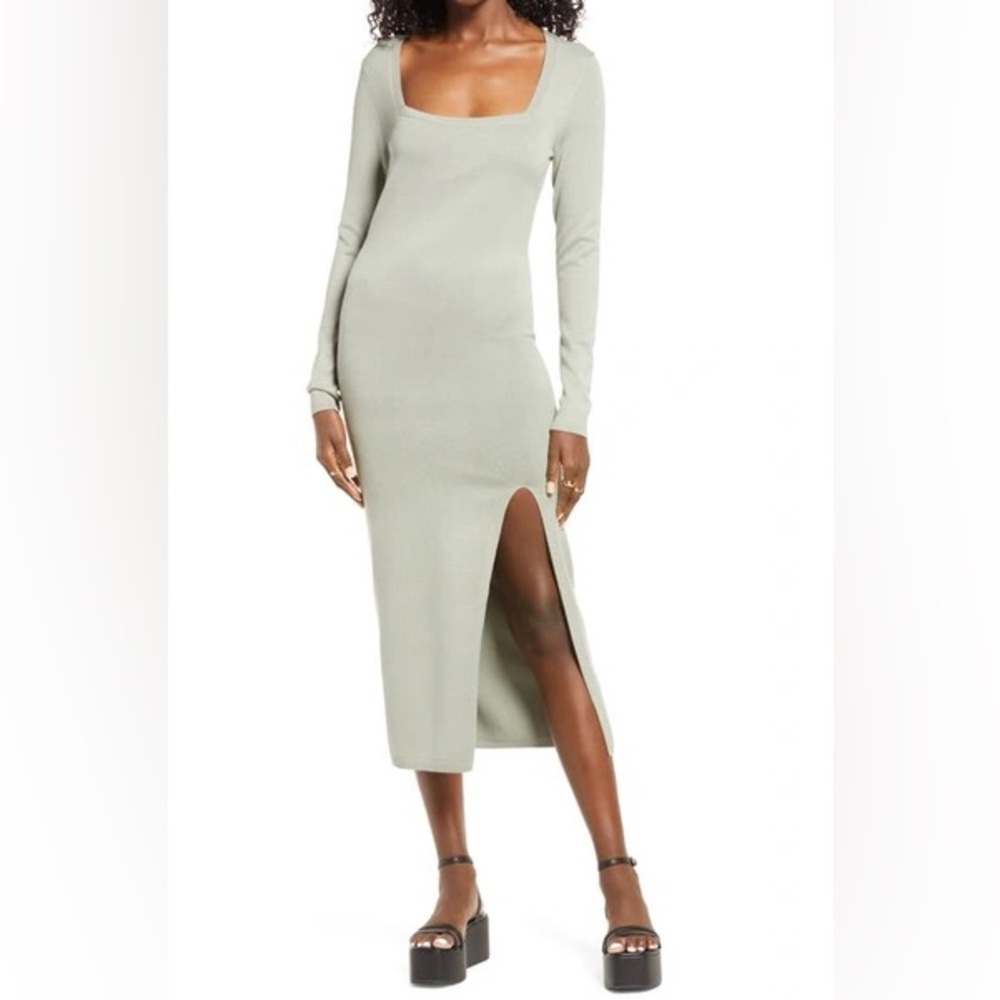 Open Edit Green sweater dress